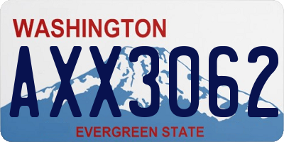 WA license plate AXX3062