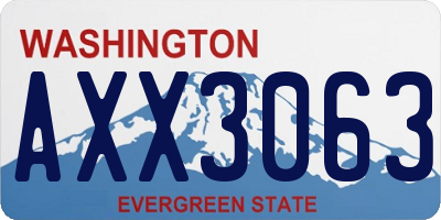 WA license plate AXX3063