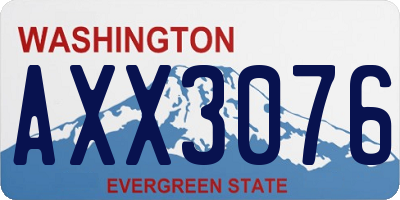WA license plate AXX3076