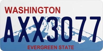 WA license plate AXX3077