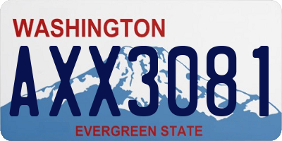 WA license plate AXX3081