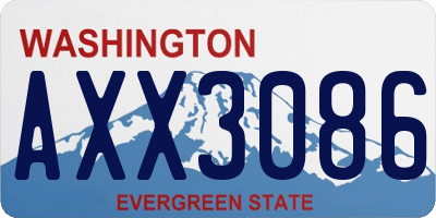 WA license plate AXX3086