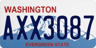 WA license plate AXX3087
