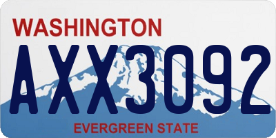 WA license plate AXX3092