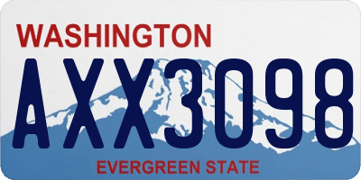 WA license plate AXX3098