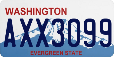 WA license plate AXX3099