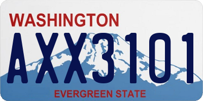 WA license plate AXX3101