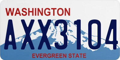 WA license plate AXX3104