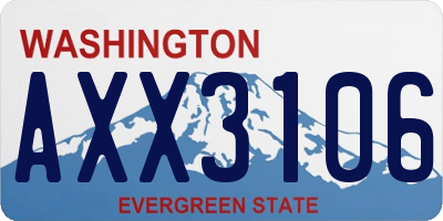 WA license plate AXX3106