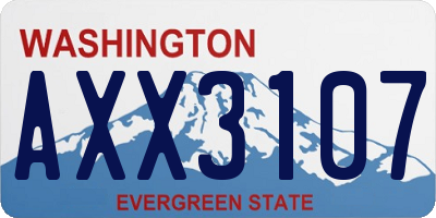 WA license plate AXX3107