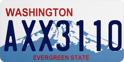 WA license plate AXX3110