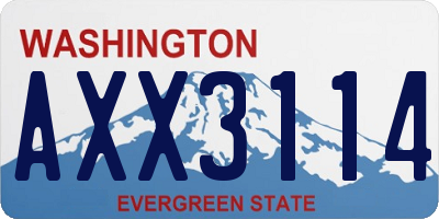 WA license plate AXX3114