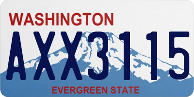 WA license plate AXX3115