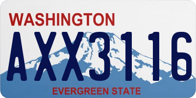 WA license plate AXX3116