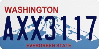 WA license plate AXX3117