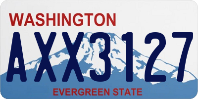 WA license plate AXX3127
