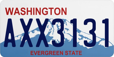 WA license plate AXX3131