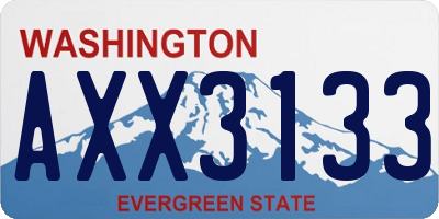 WA license plate AXX3133