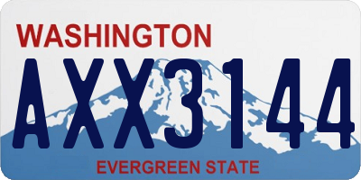 WA license plate AXX3144