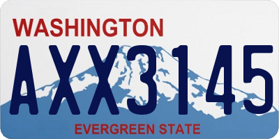 WA license plate AXX3145