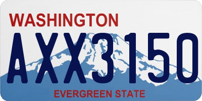 WA license plate AXX3150