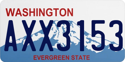 WA license plate AXX3153