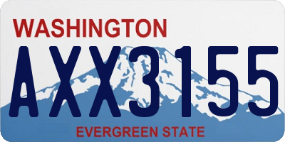 WA license plate AXX3155