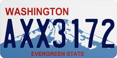 WA license plate AXX3172