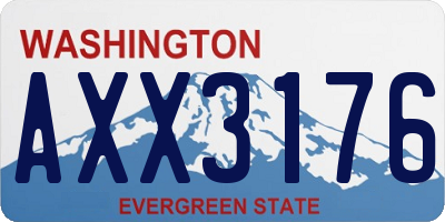 WA license plate AXX3176