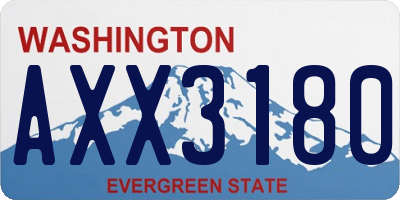 WA license plate AXX3180