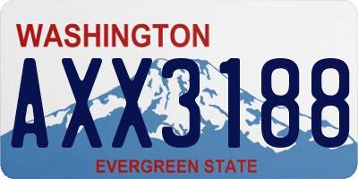 WA license plate AXX3188