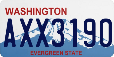 WA license plate AXX3190
