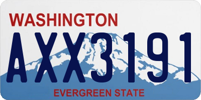WA license plate AXX3191