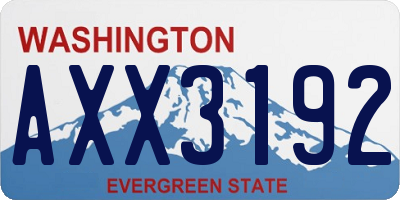 WA license plate AXX3192