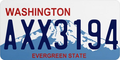 WA license plate AXX3194