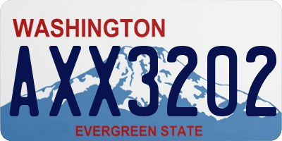 WA license plate AXX3202