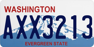 WA license plate AXX3213