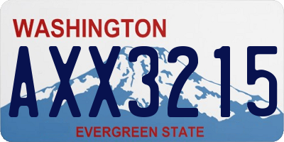 WA license plate AXX3215