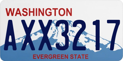 WA license plate AXX3217