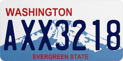 WA license plate AXX3218