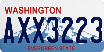 WA license plate AXX3223