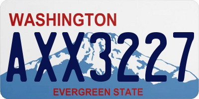 WA license plate AXX3227