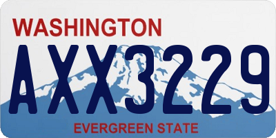 WA license plate AXX3229