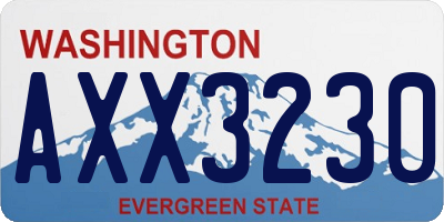 WA license plate AXX3230