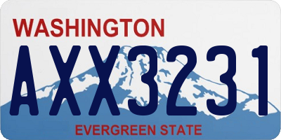 WA license plate AXX3231