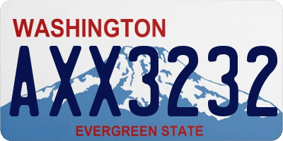 WA license plate AXX3232