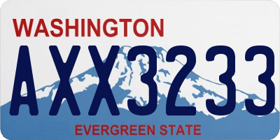 WA license plate AXX3233