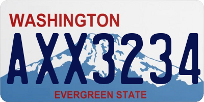 WA license plate AXX3234