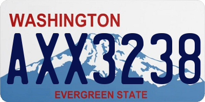 WA license plate AXX3238
