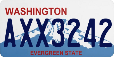 WA license plate AXX3242